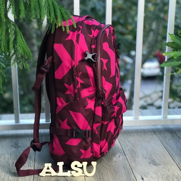 NWT Converse Straight Backpack Pink Stars✨W AUTHEN - Picture 2 of 6